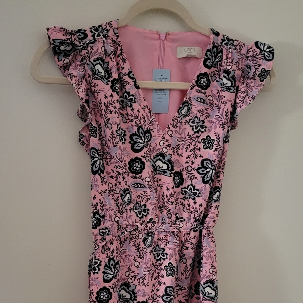 LOFTOutlet pink floral dress xxsp NWT....spring summer dress